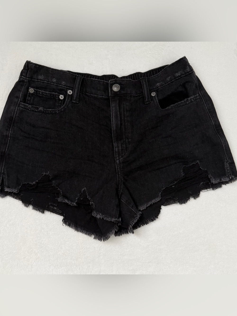 Aerie Black Distressed Jean shorts